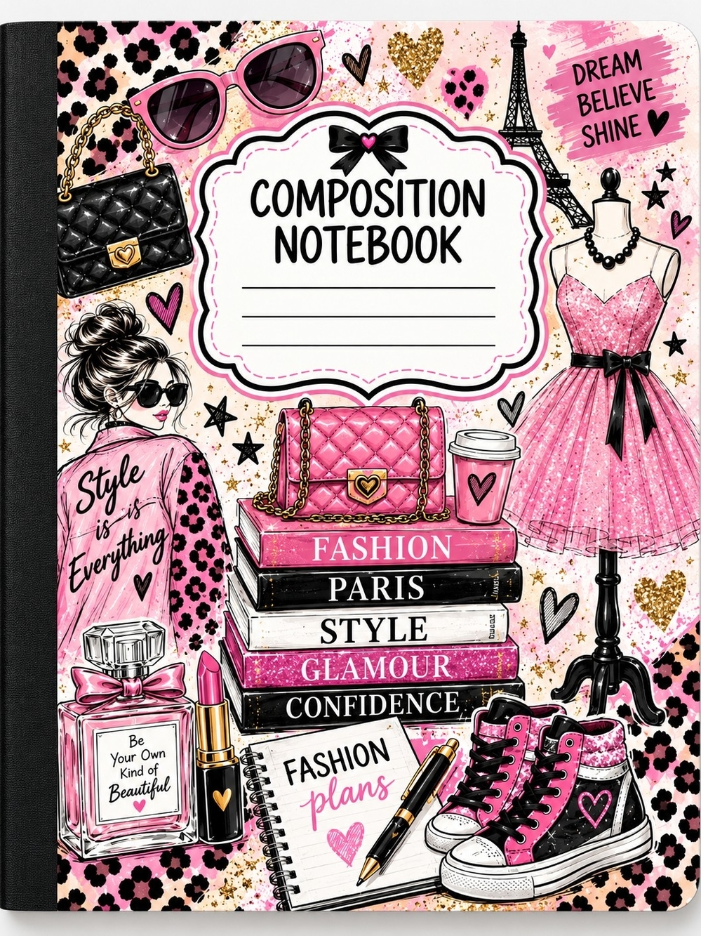 Composition Notebook - Pink Fashion Design